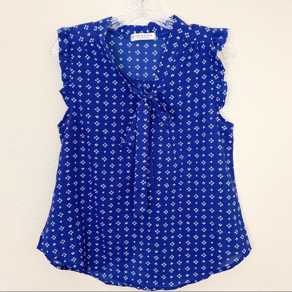 Jon & Anna Navy Shortsleeve Blouse